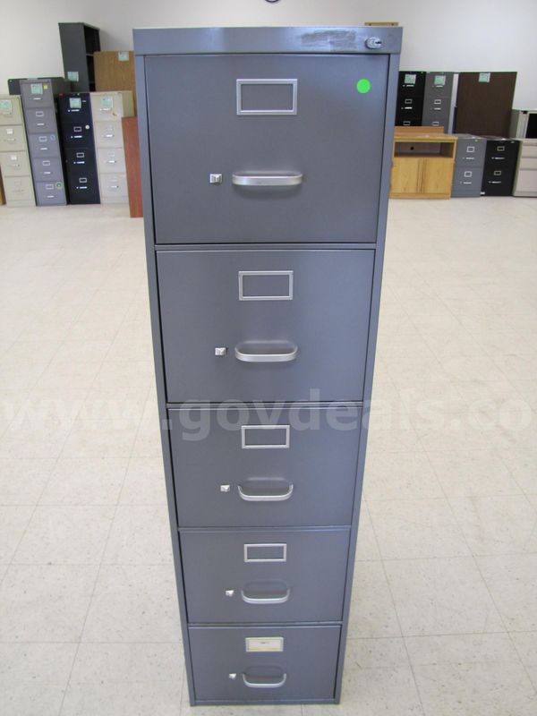 Five drawer locking filing cabinet