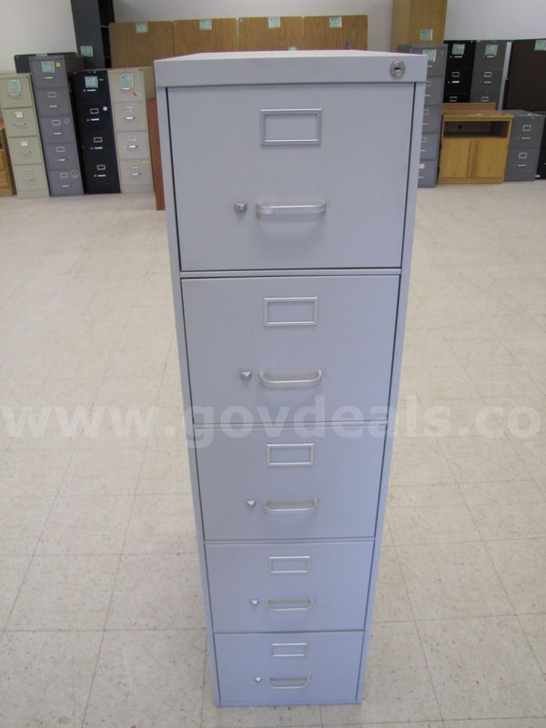 Five drawer locking filing cabinet