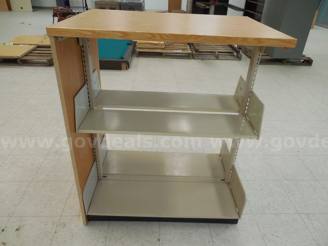 Wood and metal display stand