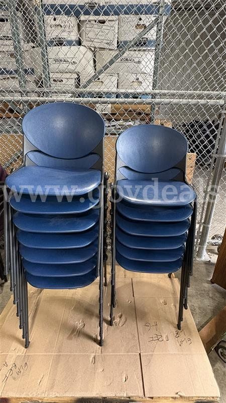 Lot of Blue Resin Chairs QTY 13