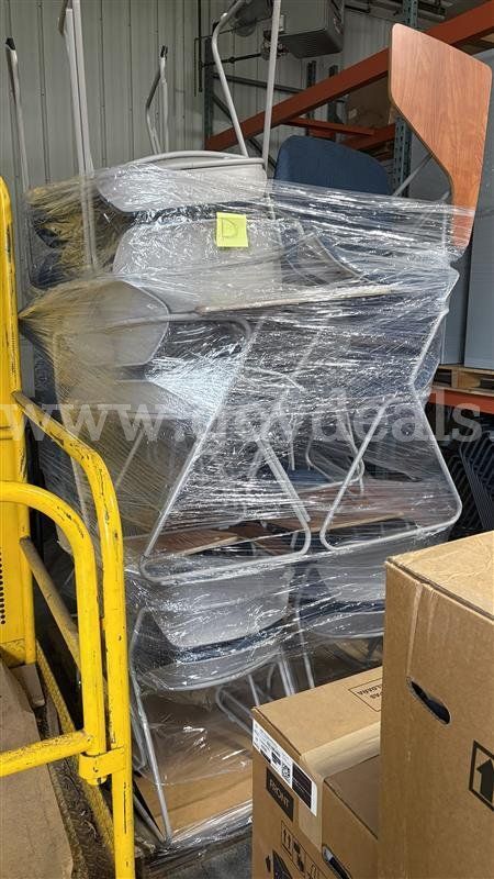 LOT of upholstered Acton tablet student chairs.