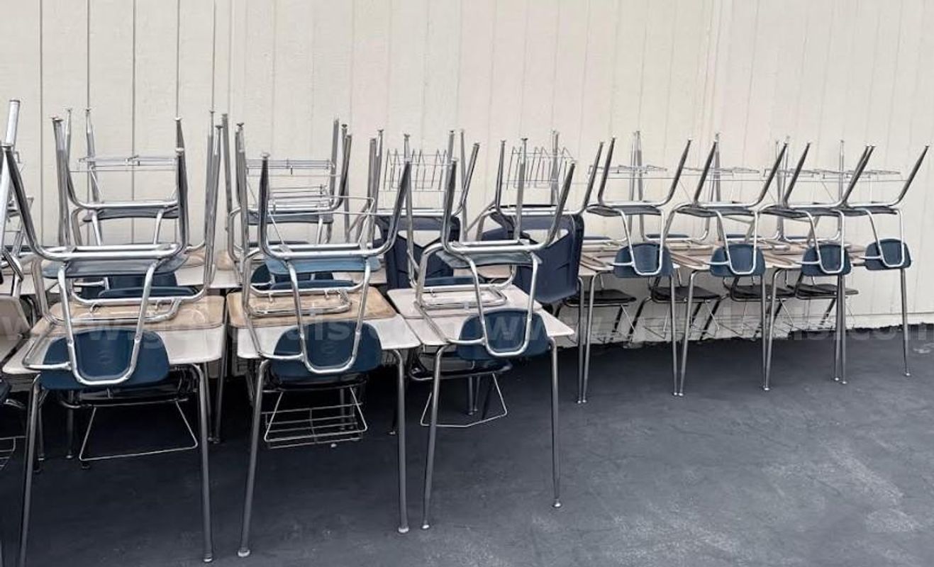 49 High School Student Desks with Attached Seats