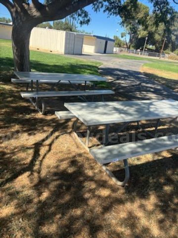 Two (2) Solid Metal Picnic Tables