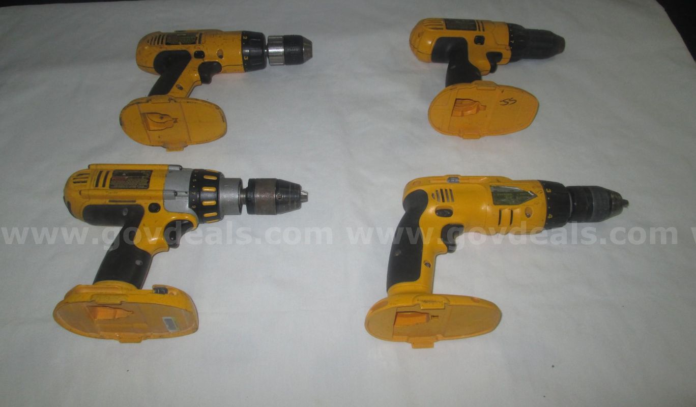 Four Dewalt drills- Various sizes